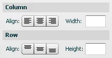 Column and row controls in a mixed state
