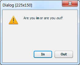 Confirmation dialog