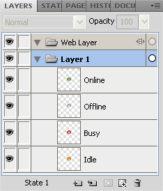 Layers panel in the symbol
