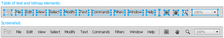 Fireworks toolbar