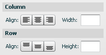 Column and row controls in a mixed state